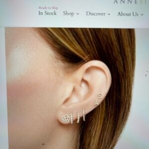 Anne Sisteron 14KT white gold Diamond “Zoe” Huggie Earrings